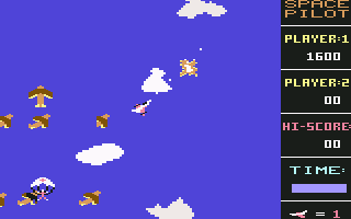 Space Pilot (Commodore 64) screenshot: A new squadron appears from the left.