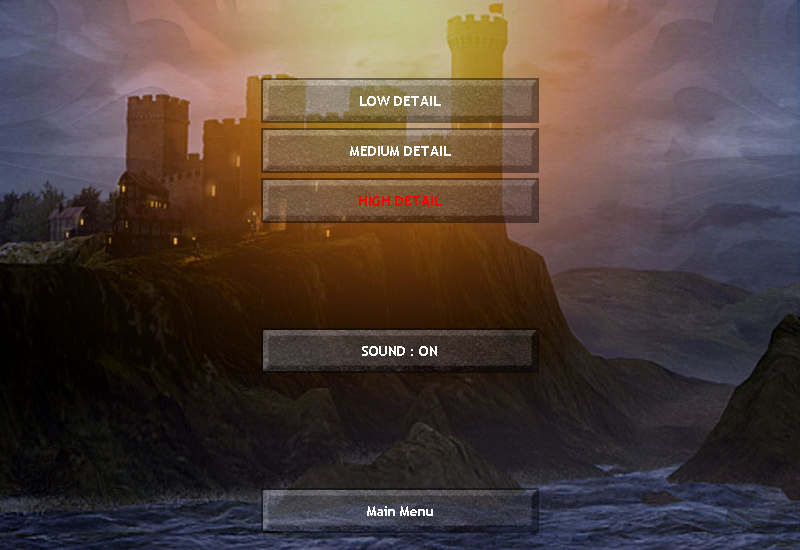 Castle Attack 2 (Windows) screenshot: Options