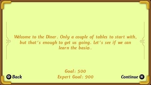 Diner Dash: Sizzle & Serve (PSP) screenshot: Goal requests