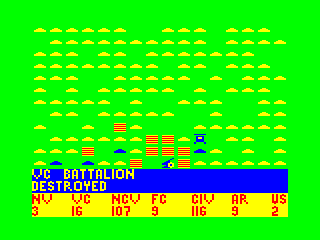 VC (TRS-80 CoCo) screenshot: U.S. Air Calvary moves to backup the artillery