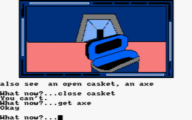 Necris Dome (Amstrad CPC) screenshot: An axe has been left lying around, how careless