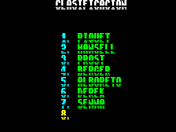 F-1 (ZX Spectrum) screenshot: Hi-score table