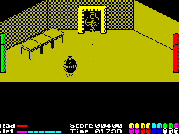 Chain Reaction (ZX Spectrum) screenshot: Another room with different robot