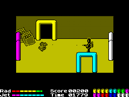 Chain Reaction (ZX Spectrum) screenshot: Robots are everywhere