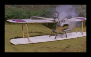 Wing Nuts: Battle in the Sky (DOS) screenshot: Your plane is wrecked