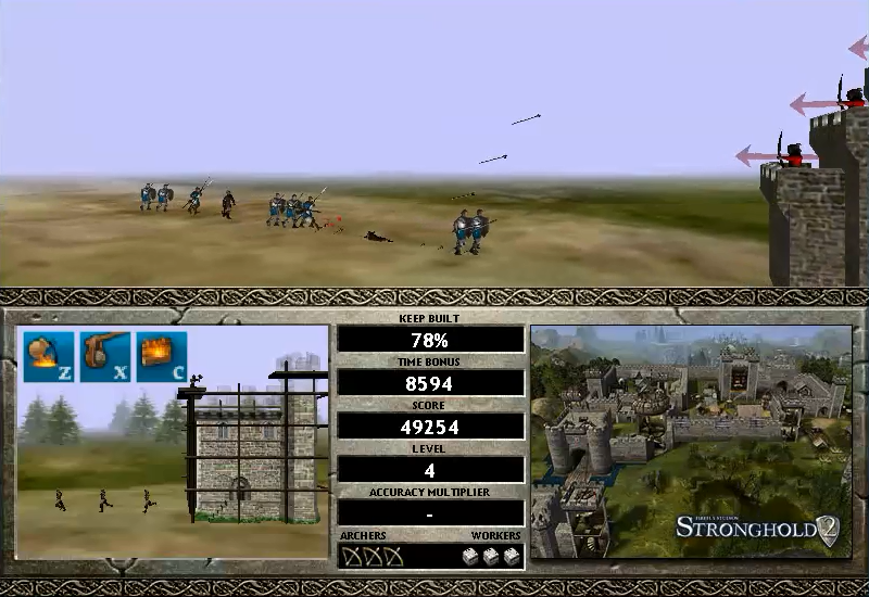 Castle Attack 2 (Windows) screenshot: The camera starts to rotate when the pause mode is activated