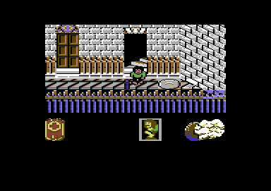 Werewolves of London (Commodore 64) screenshot: You start off at night as a werewolf