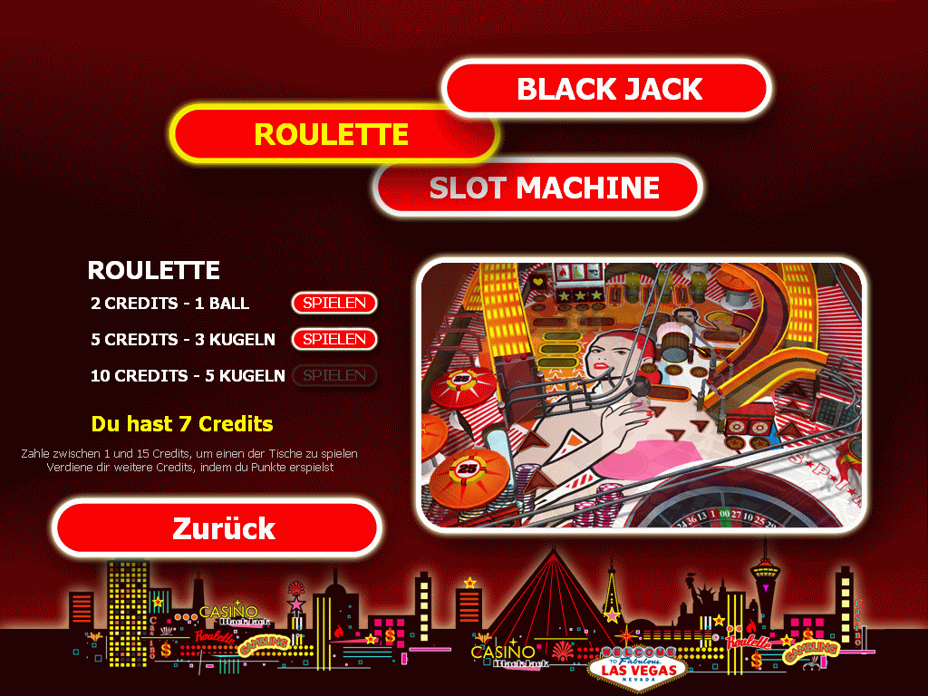 Las Vegas Pinball (Windows) screenshot: Preview of the Roulette table