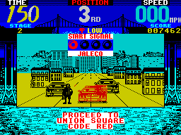 Cisco Heat: All American Police Car Race (ZX Spectrum) screenshot: The next section looks familiar