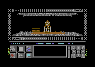 Death Bringer (Commodore 64) screenshot: We are welcomed and get our task.