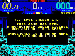 Cisco Heat: All American Police Car Race (ZX Spectrum) screenshot: Credits