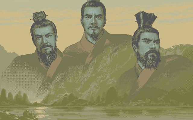 Sangokushi V (PC-98) screenshot: The three great warlords...