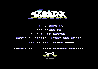 Shark (Commodore 64) screenshot: Title screen