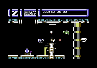 Shark (Commodore 64) screenshot: Stationary defenses