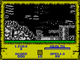 Wizard Willy (ZX Spectrum) screenshot: The game starts here. This is the very beginning of level 1