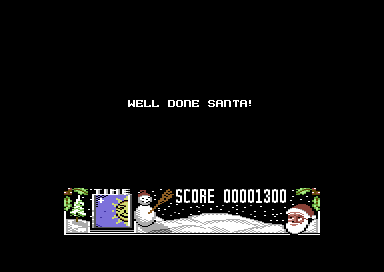 The Official Father Christmas (Commodore 64) screenshot: Well done, Santa!