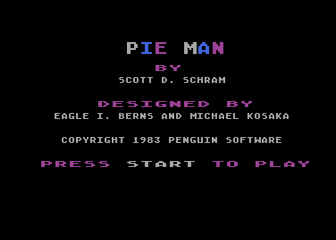 Pie-Man (Atari 8-bit) screenshot: Title Screen