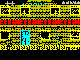 Desperado 2 (ZX Spectrum) screenshot: Moving right. Cleared the ground floor windows. Shot the bad guy in front of me