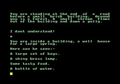 Adventure 1 (Amstrad CPC) screenshot: I went into the building
