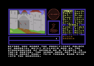 Venom (Commodore 64) screenshot: This should be the good guy's castle