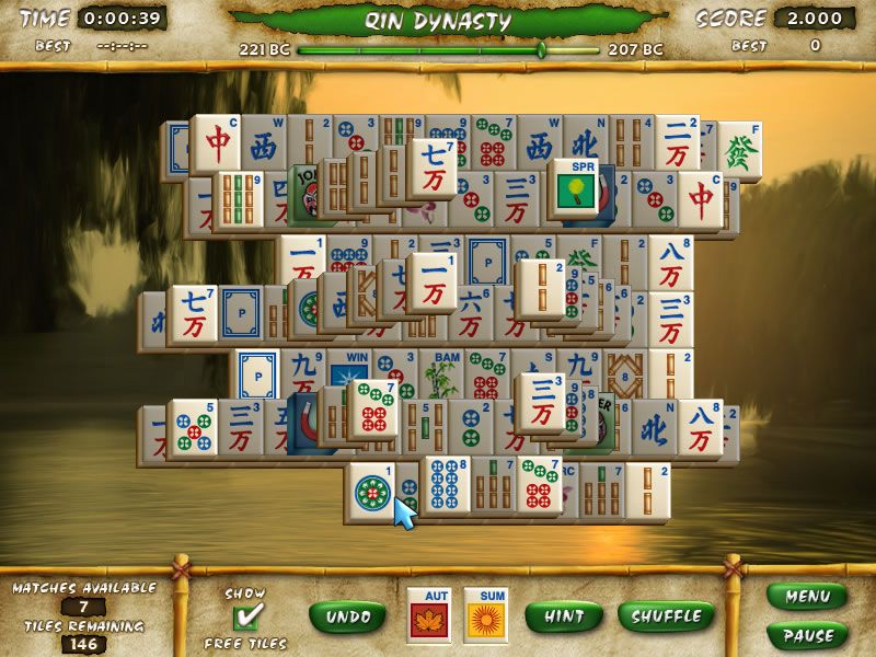 Mahjong Escape: Ancient China (Windows) screenshot: High stacks