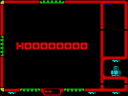 Autocrash (ZX Spectrum) screenshot: If the computer car scores a particularly good strike, a it cheers itself.