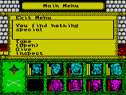 Dragons of Flame (ZX Spectrum) screenshot: Treasure chests do not always contain something good.