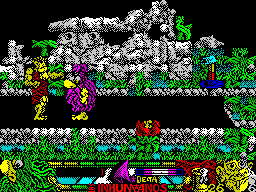 Los Inhumanos (ZX Spectrum) screenshot: At last, someone his own size to fight