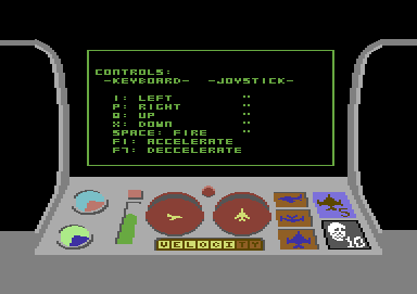 Starion (Commodore 64) screenshot: Control scheme