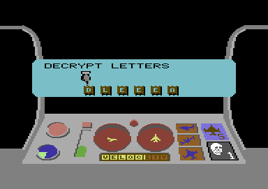 Starion (Commodore 64) screenshot: Derive the password from the collected letters.