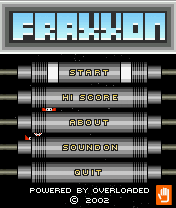 Fraxxon (J2ME) screenshot: Title screen