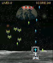 Fraxxon (J2ME) screenshot: This power-up triples your lasers.