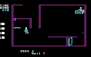 Beyond Castle Wolfenstein (PC Booter) screenshot: Going up? (CGA, RGB)