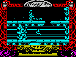 The Neverending Story II: The Arcade Game (ZX Spectrum) screenshot: Running to the right, now on to the third screen