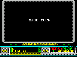 Rescate en el Golfo (ZX Spectrum) screenshot: Ricky is very short lived - at least he is when I play. In this stage there's no need to reload in order to play again