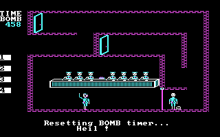 Beyond Castle Wolfenstein (PC Booter) screenshot: Der Fuhrer, busy goose-stepping and HEILing (CGA, RGB)