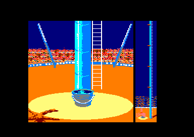 Fiendish Freddy's Big Top O' Fun (Amstrad CPC) screenshot: Missed by THAT much!
