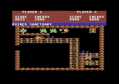 Storm (Commodore 64) screenshot: Green monsters attacking