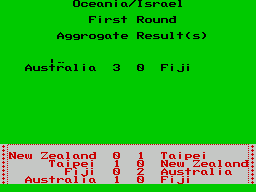 Football Manager: World Cup Edition 1990 (ZX Spectrum) screenshot: The results after the second match