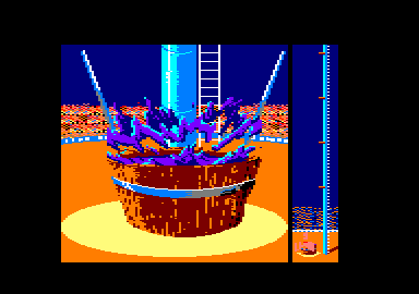 Fiendish Freddy's Big Top O' Fun (Amstrad CPC) screenshot: SPLASH!