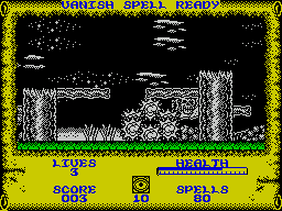 Wizard Willy (ZX Spectrum) screenshot: Thought the one on the ground was a goodie too. Soooo wrong about that.