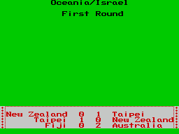 Football Manager: World Cup Edition 1990 (ZX Spectrum) screenshot: The results for the group are then displayed ...