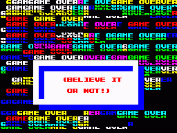 Rescue (ZX Spectrum) screenshot: The animated / noisy game-over screen