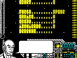 Oberon 69 (ZX Spectrum) screenshot: Action key definition