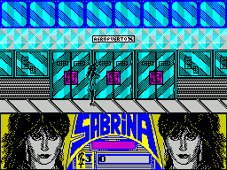 Sabrina (ZX Spectrum) screenshot: Here's Sabrina at the airport, she does seem a little top heavy