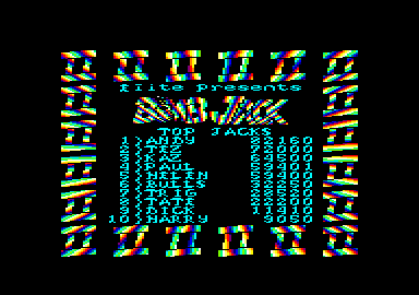 Bomb Jack II (Amstrad CPC) screenshot: High scores
