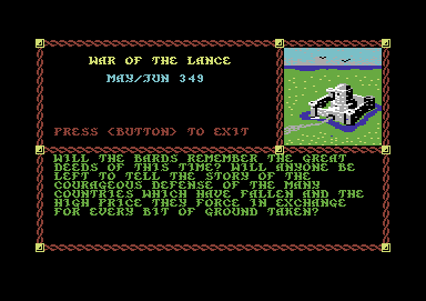 War of the Lance (Commodore 64) screenshot: Intro