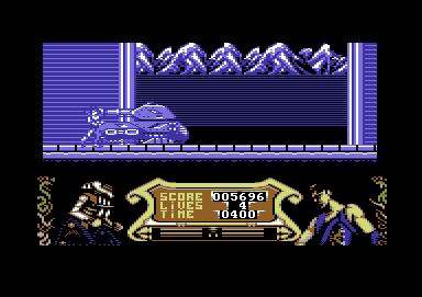 Strider 2 (Commodore 64) screenshot: There are several tanks to destroy in the course of the level.