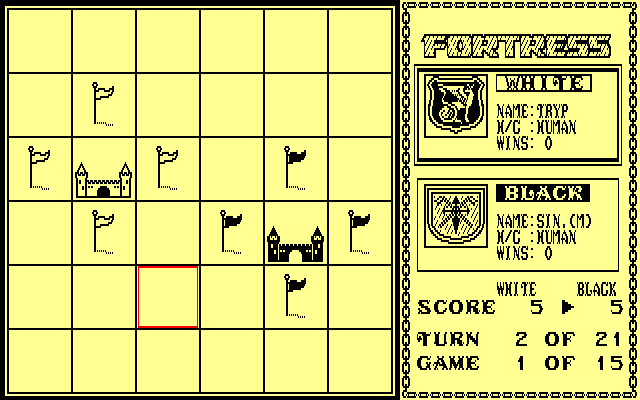 Fortress (PC-88) screenshot: The board