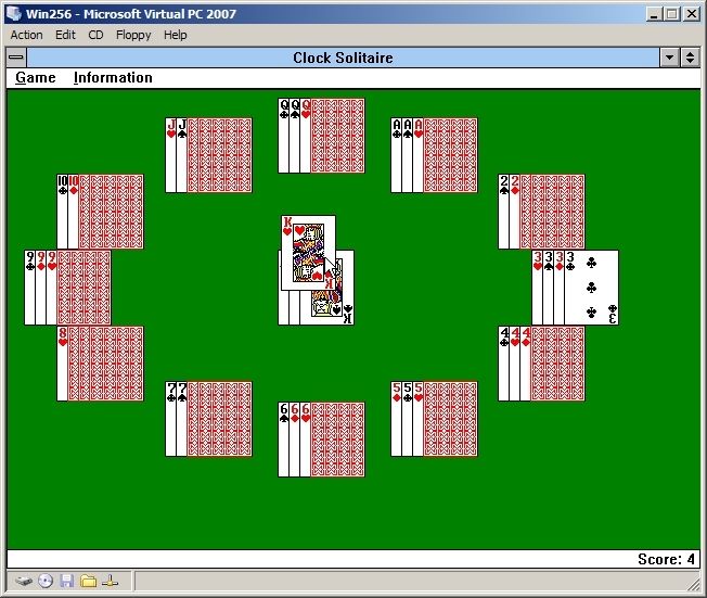Screenshot of Solitaire King Clock Solitaire (Windows 3.x, 1995